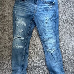 Buckle BKE Salvage Jeans Mens Mayhem Straight Fit Medium Wash Denim 38x32 Rips